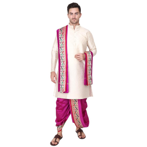 Men's Dhoti Kurta Set with Stole | Sherwani Style Readymade Dhoti for Men