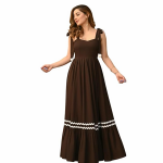 Women's Long Maxi Gown with Shoulder Ribbon Tie-Up Dress, Stylish & Trendy
