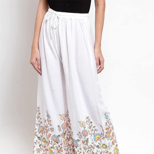 Women Flower Print Palazzo Pants : Printed Design