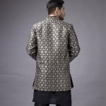 Men's Woven Printed Cotton Jacuqard Kurta Pajama Jacket