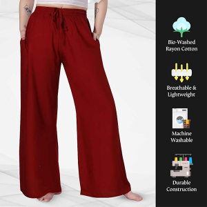 Women's and Girls Cotton Reyon Regular Fit Palazzo Pants