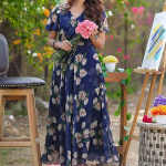 Women's Dress | Flare Straight, Maxi Gown | Ankle Length | Short Sleeves