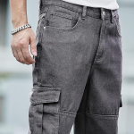 Baggy Cargo Jeans for Men – High Rise Relaxed Fit Denim Pants
