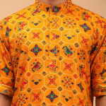 Men's Cotton Blend Patola Kurta