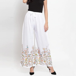 Women Flower Print Palazzo Pants : Printed Design