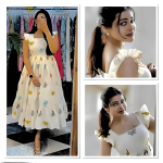 Women's Butterfly Print Western Poly-Cotton Frock Maxi Dress